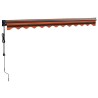 Auvent rétractable automatique orange et marron 3,5x2,5 m 