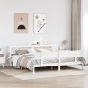 Cadre de lit sans matelas blanc 200x200 cm bois massif de pin 