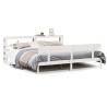 Cadre de lit sans matelas blanc 200x200 cm bois massif de pin 