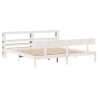Cadre de lit sans matelas blanc 200x200 cm bois massif de pin 
