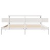 Cadre de lit sans matelas blanc 200x200 cm bois massif de pin 
