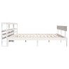 Cadre de lit sans matelas blanc 200x200 cm bois massif de pin 