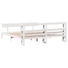 Cadre de lit sans matelas blanc 200x200 cm bois massif de pin 