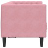 Canapé Chesterfield avec traversins 2 places rose velours 