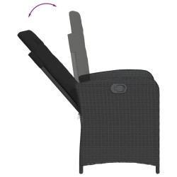 Ensemble à manger de jardin avec coussins 3 pcs Noir 