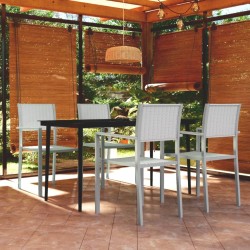 Ensemble à manger de jardin 5 pcs Blanc 