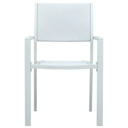Ensemble à manger de jardin 5 pcs Blanc 
