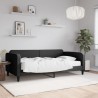 Lit de jour avec matelas noir 100x200 cm tissu 