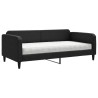 Lit de jour avec matelas noir 100x200 cm tissu 