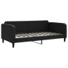 Lit de jour avec matelas noir 100x200 cm tissu 