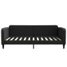 Lit de jour avec matelas noir 100x200 cm tissu 