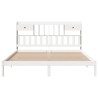 Lit bibliothèque sans matelas blanc 180x200 cm bois pin massif 