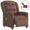 Fauteuil inclinable de massage électrique marron tissu 