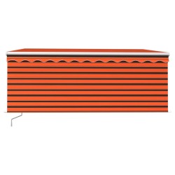 Auvent rétractable manuel avec store 3x2,5 m Orange et marron   