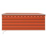 Auvent rétractable manuel avec store 3x2,5 m Orange et marron   