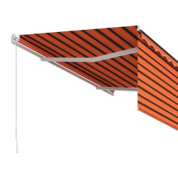 Auvent rétractable manuel avec store 3x2,5 m Orange et marron   