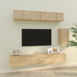 Ensemble de meubles TV 6 pcs Chêne sonoma Bois d'ingénierie 