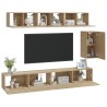 Ensemble de meubles TV 6 pcs Chêne sonoma Bois d'ingénierie 