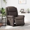 Fauteuil inclinable électrique Marron brillant Similicuir 