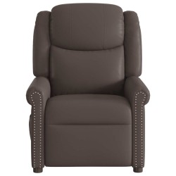 Fauteuil inclinable électrique Marron brillant Similicuir 
