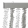 Rideau anti-mouches gris clair et blanc 56x200 cm chenille 