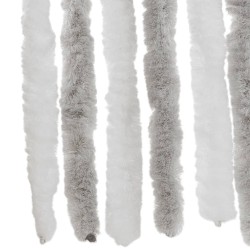 Rideau anti-mouches gris clair et blanc 56x200 cm chenille 