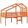 Lit haut sans matelas cire marron 90x200 cm bois de pin massif 