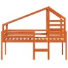 Lit haut sans matelas cire marron 90x200 cm bois de pin massif 