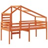 Lit haut sans matelas cire marron 90x200 cm bois de pin massif 