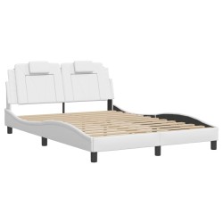 Cadre de lit avec LED sans matelas blanc 140x200 cm 