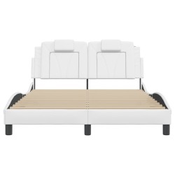 Cadre de lit avec LED sans matelas blanc 140x200 cm 