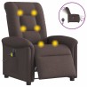 Fauteuil de massage inclinable électrique Marron foncé Tissu 