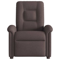 Fauteuil de massage inclinable électrique Marron foncé Tissu 