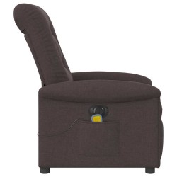 Fauteuil de massage inclinable électrique Marron foncé Tissu 
