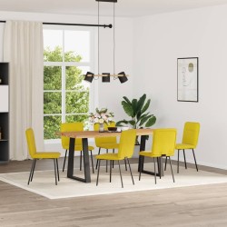 Chaises à manger lot de 6 jaune velours 