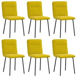 Chaises à manger lot de 6 jaune velours 