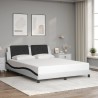 Cadre de lit avec LED sans matelas blanc et noir 160x200 cm 