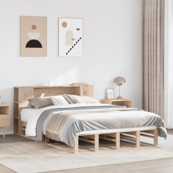 Lit bibliothèque sans matelas 120x190 cm bois massif 