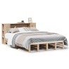 Lit bibliothèque sans matelas 120x190 cm bois massif 