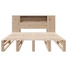 Lit bibliothèque sans matelas 120x190 cm bois massif 