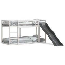 Lit superposé avec toboggan et échelle sans matelas 75x190 cm 