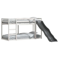 Lit superposé avec toboggan et échelle sans matelas 75x190 cm 