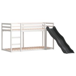 Lit superposé avec toboggan et échelle sans matelas 75x190 cm 