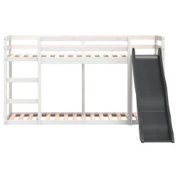 Lit superposé avec toboggan et échelle sans matelas 75x190 cm 