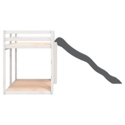 Lit superposé avec toboggan et échelle sans matelas 75x190 cm 