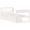 Cadre de lit sans matelas blanc 90x200 cm bois de pin massif 