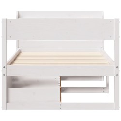 Cadre de lit sans matelas blanc 90x200 cm bois de pin massif 