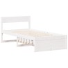 Cadre de lit sans matelas blanc 90x200 cm bois de pin massif 