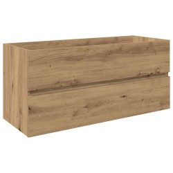 Meuble lavabo avec bassin et robinet intégrés chêne artisanal 