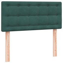 Sommier à lattes de lit et matelas vert foncé 90x220 cm velours 